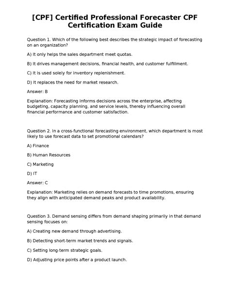 Professional Certified Forecaster Sample Question