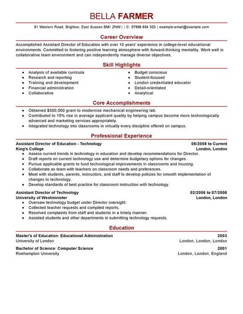 Professional Education Resume Examples Livecareer Resume Education - Resume Education