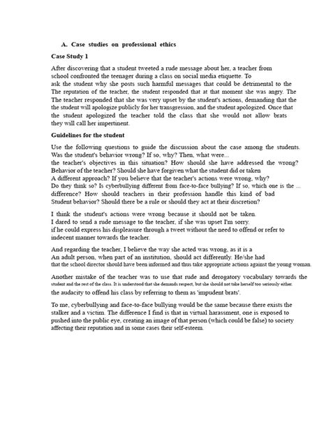 Professional Ethics Case Studies Pdf Wordpress
