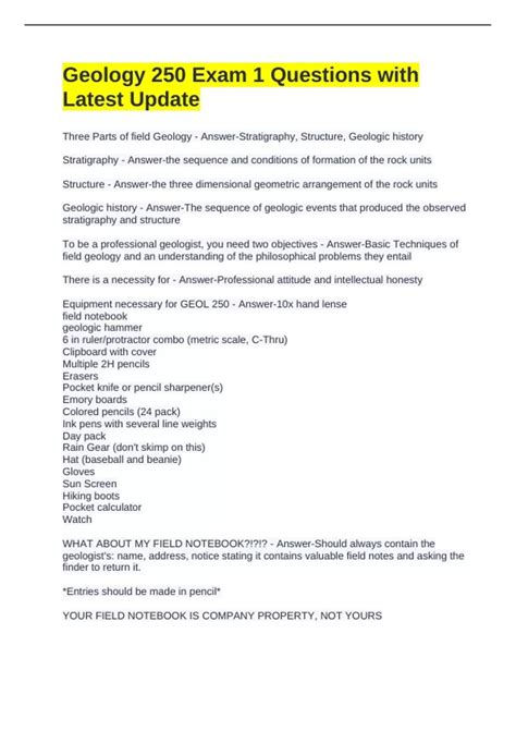 professional geologist exam study guides