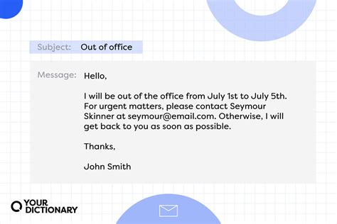 Professional Out Of Office Message