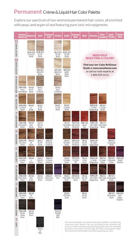 Read Professional Hair Color Comparison Chart Ion 