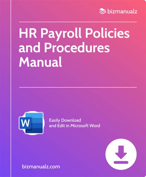 Download Professional Hr Procedures Manual Template Word 