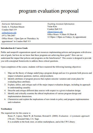 program evaluation proposal ttac