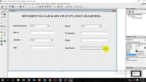 Program Gaji Karyawan Visual Basic