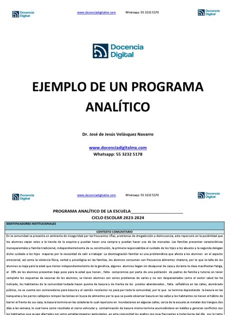Programa Analítico Ejemplo