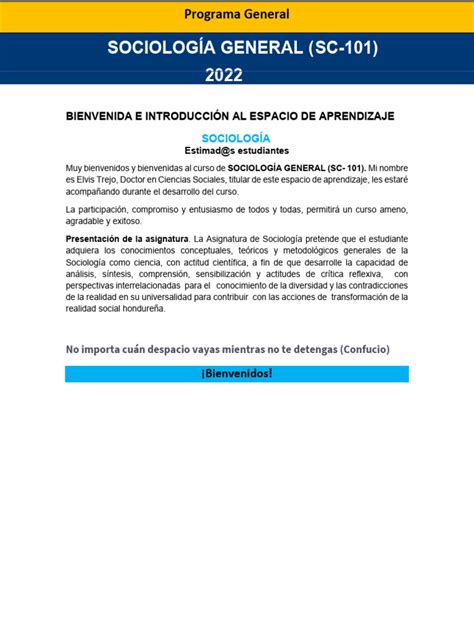 programa de sociologia general
