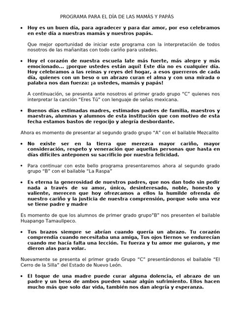 Programa Para El Dia De Las Madres