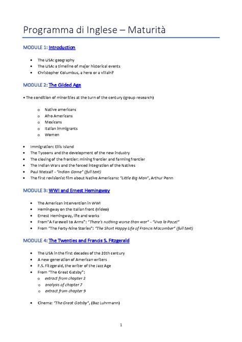 Programma Di Inglese Prof Orlando Fasano
