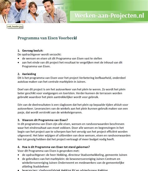 programma van eisen voorbeeld bouw