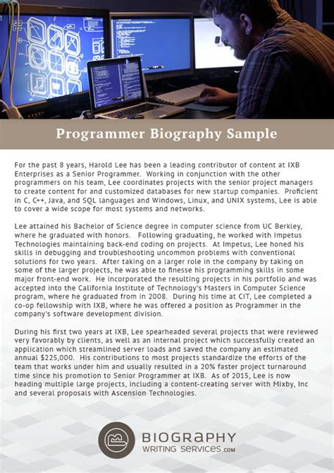 programmer biography sample