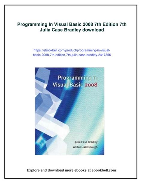 programming in visual basic julia bradley