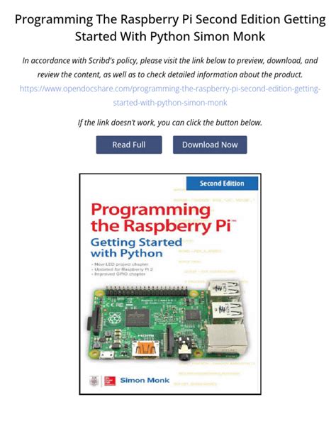 Programming The Raspberry Pi Second Edition Getting Started With Python