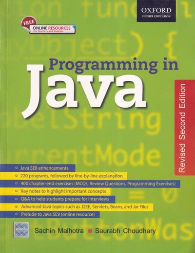 Read Online Programming In Java Sachin Malhotra Saurabh Chaudhary Oxford University Press 