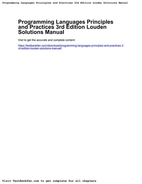 Download Programming Languages Principles And Practice Solutions 