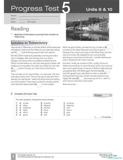 Progress Test 5 2nd Edition Advanced