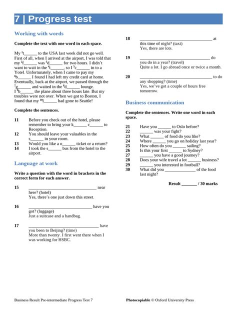 Progress Test 7 Click On 2 Answers