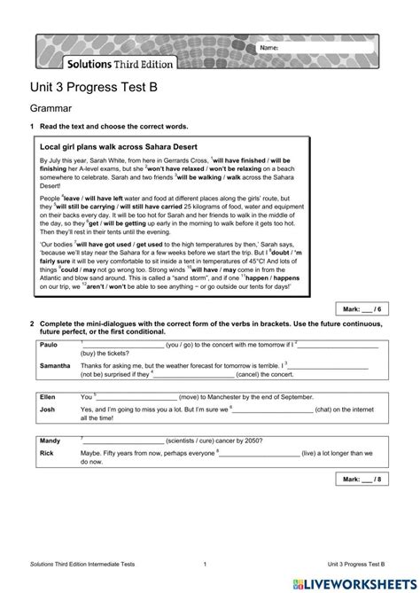 Download Progress Test Unit 3 Solutions 