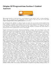Full Download Progressivism Guided Answers 