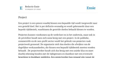 project betekenis