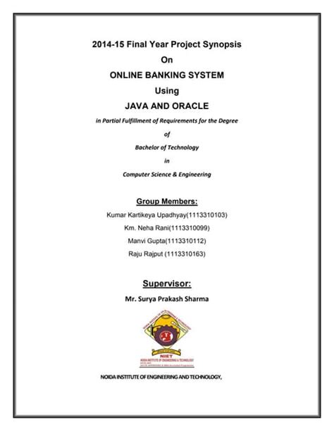 Project Documentation For Banking System