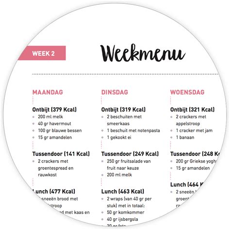 project gezond weekmenu 2