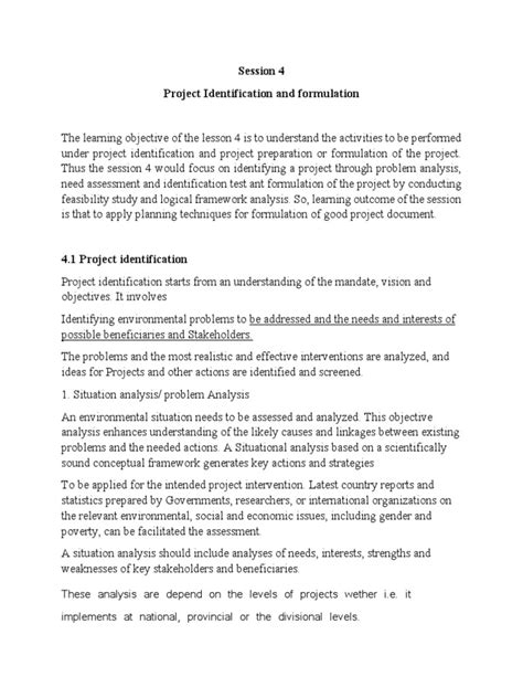 project identification and formulation pdf