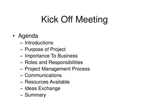 project kick off meeting definition