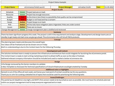 Project Management Reports Examples