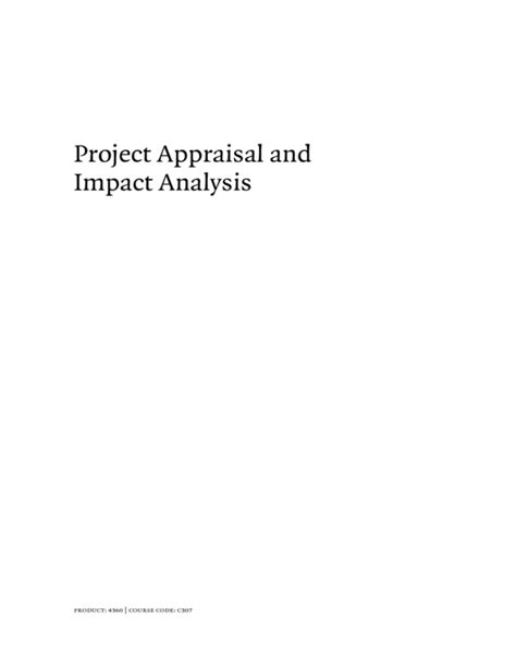 Download Project Appraisal And Impact Analysis Soas University Of 