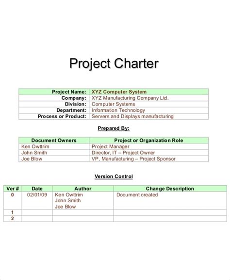 Full Download Project Charter Examples Documents 