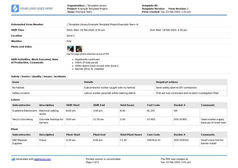 Full Download Project Log Journal Template 