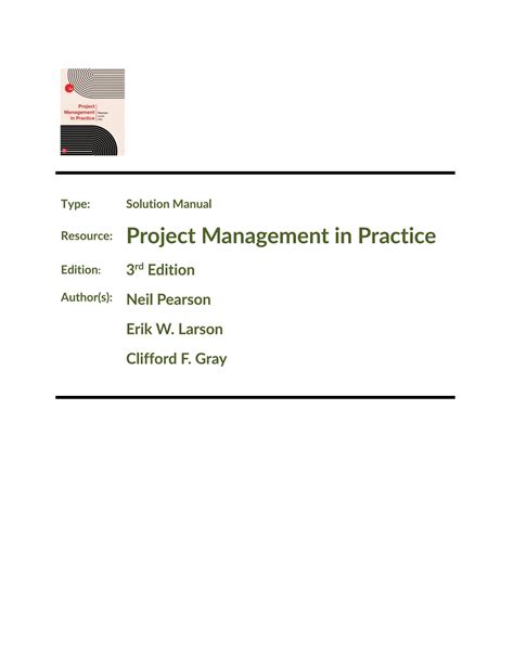 Download Project Management In Practice 3Rd Edition Solution 