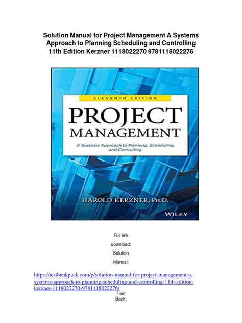 Read Online Project Management Solution Manual 