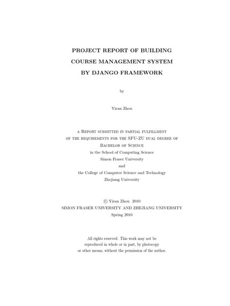 Read Project Report Of Building Course Management System By 