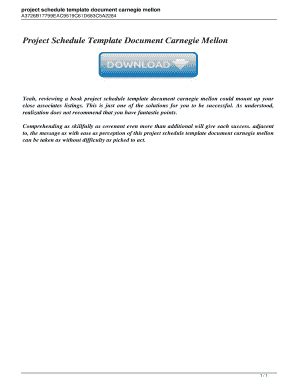 Full Download Project Schedule Template Document Carnegie Mellon 