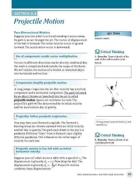 Projectile Motion Study Guide