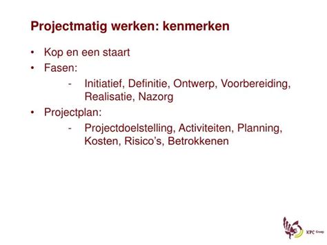 projectmatig werken definitie