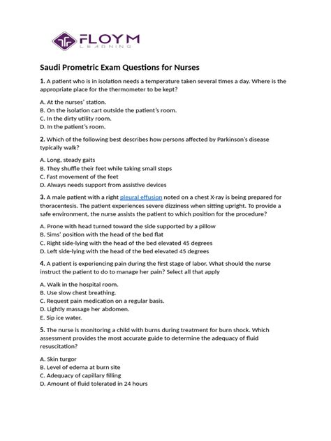 Prometric Saudi Sample Questions