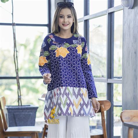 Promo Yosa Batik Prabuseno Atasan Tunik Batik Wanita Baju Kantor Wanita Modern - Baju Kantor Wanita Modern