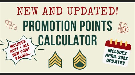 Promotion Points Ppw Calculator Army Points Calculator - Army Points Calculator