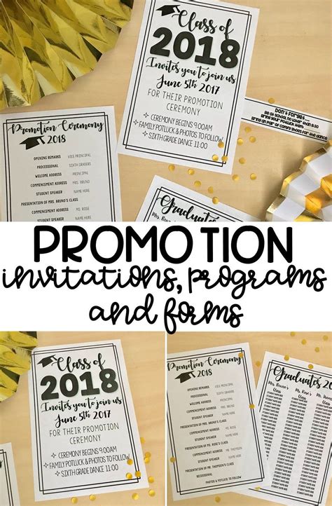 Promotion Program Amp Graduation Invitations Tpt 8th Grade Promotion Invitations - 8th Grade Promotion Invitations