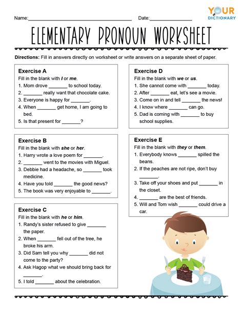 Pronoun First Grade Worksheet   Pronoun Worksheets - Pronoun First Grade Worksheet