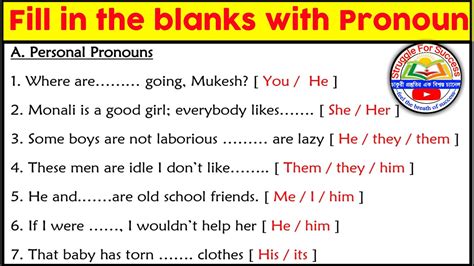Pronoun Worksheet For Filling Suitable Pronoun In Place Pronoun Sentence Worksheet - Pronoun Sentence Worksheet