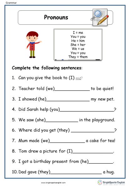 Pronouns English Grammar Worksheet English Treasure Pronouns Worksheet With Answers - Pronouns Worksheet With Answers
