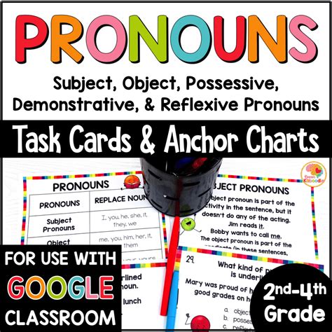 Pronouns Task Cards And Anchor Charts Activity For Pronoun Activities For 1st Grade - Pronoun Activities For 1st Grade
