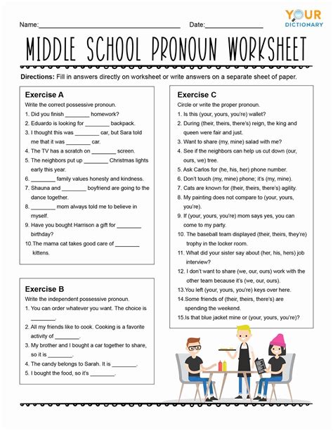 Pronouns Worksheet High School   Free Worksheets On Pronouns For Class 2 - Pronouns Worksheet High School