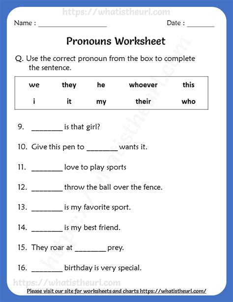 Pronouns Worksheet Printable Worksheet With Answer Key Lesson Pronouns Worksheet With Answers - Pronouns Worksheet With Answers