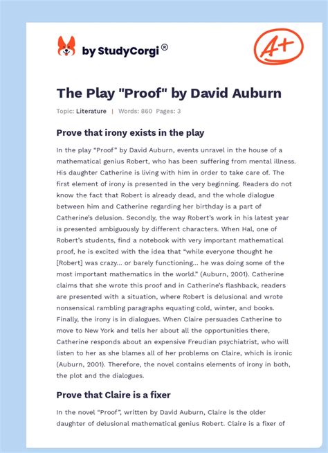 Proof Script By David Auburn