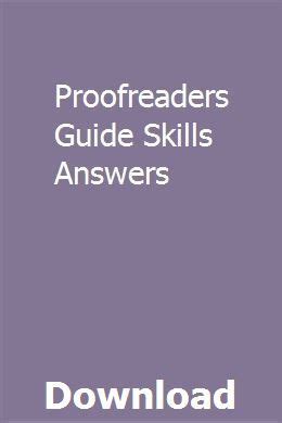 Read Proofreaders Guide Skills Answers 